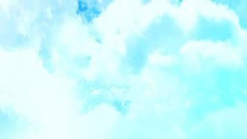 vídeo de movimento de fundo de nuvem aquarela branco azul. fundo abstrato animado 4k ultra hd perfeito video
