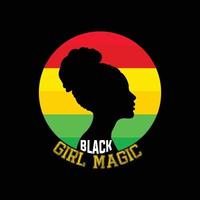 Black girl magic vector t-shirt design. Black History Month t-shirt design. Can be used for Print mugs, sticker designs, greeting cards, posters, bags, and t-shirts.
