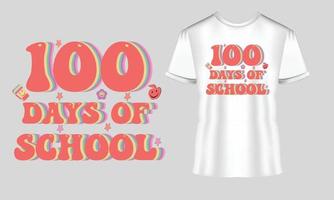 Camiseta vectorial de diseño de camisetas de 100 días de escuela. 100 días de mí, diseño de camiseta. vector