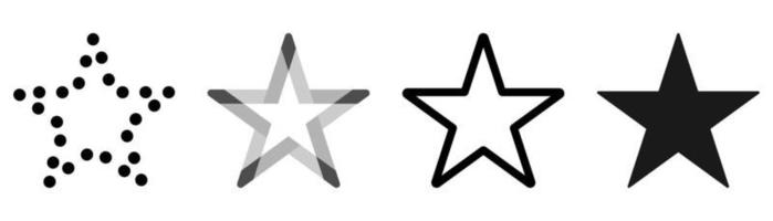 conjunto de iconos de estrella de cinco puntas. estrellas decorativas vector