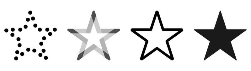 Five pointed star Icon set. Decorative stars