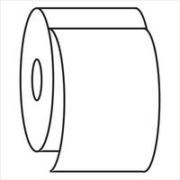 Vector, Image of toilet paper, Black and white color, with transparent background vector