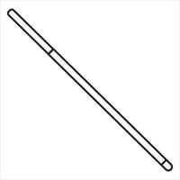 Vector, Image of billiard stick, Black and white color, with transparent background vector