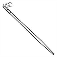 Vector, Image of camping stick, Black and white color, with transparent background vector