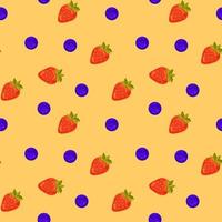 bright vector seamless pattern, berry pattern, strawberry and blueberry, fabric pattern