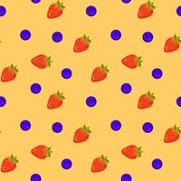 bright vector seamless pattern, berry pattern, strawberry and blueberry, fabric pattern