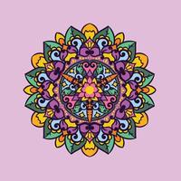 Colorful Six Petal Mandala vector