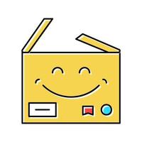 carbdoard feliz envío gratis color icono vector ilustración