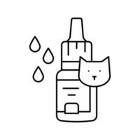 gotas para los ojos para la ilustración de vector de icono de línea de gato