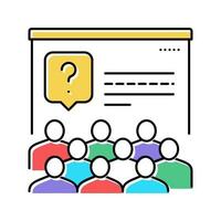 tasks for discussion on forum color icon vector illustration