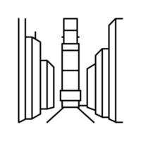 ilustración de vector de icono de línea de avenida cuadrada