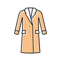 abrigo prenda femenina color icono vector ilustración