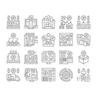 Erp Enterprise Resource Planning Icons Set Vector