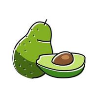 Ilustración de vector de icono de color de aguacate delicioso maduro