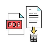 eliminar archivo pdf icono de color ilustración vectorial vector