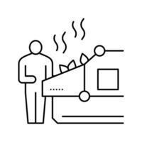 drying tea line icon vector illustration