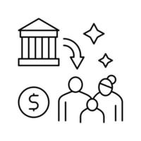 social benefits line icon vector illustration