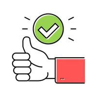 gesture good and approved color icon vector illustration