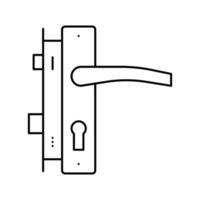 door handle and lock line icon vector illustration