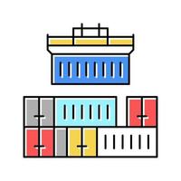 Ilustración de vector de icono de color de puerto de cargador de contenedores