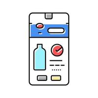 pedir agua en línea aplicación de teléfono inteligente icono de color ilustración vectorial vector