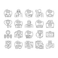 Private Detective Collection Icons Set Vector