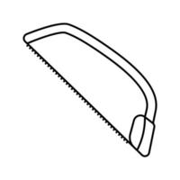 Ilustración de vector de icono de línea de sierra de corte de arco