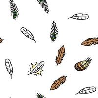 feather bird soft quil fluffy vector seamless pattern