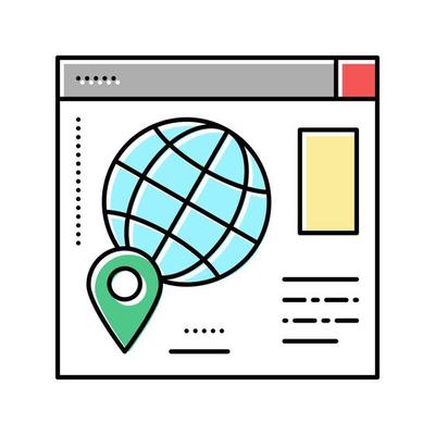 web site map location color icon vector illustration
