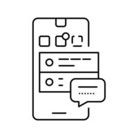 social application for communication line icon vector illustration