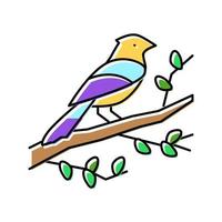 pájaro primavera color icono vector ilustración
