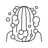 corte de pelo con ilustración de vector de icono de línea de lavado