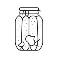 jar cucumber line icon vector illustration