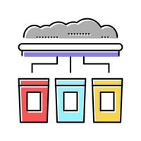 garbage sorting machine color icon vector illustration