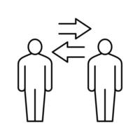 human communication line icon vector illustration