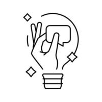 imagination light bulb line icon vector illustration