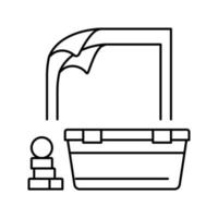 plastic container line icon vector illustration