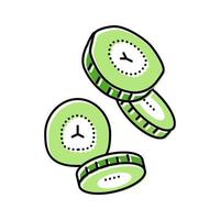 cucumber slice food cut color icon vector illustration