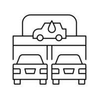 Ilustración de vector de icono de línea de servicio de lavado de autos automáticamente