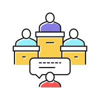 litigation law procedure color icon vector illustration