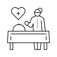 ilustración de vector de icono de línea de servicio de atención domiciliaria de cocina