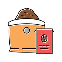 ilustración de vector de icono de color de bolsa de café molido