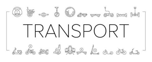 Personal Transport Collection Icons Set Vector