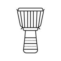 icono de línea de instrumento de tambor djembe ilustración vectorial vector