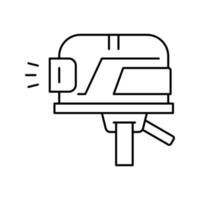 miner helmet line icon vector illustration