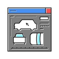 design development and car appearance color icon vector illustration