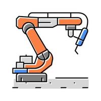 Ilustración de vector de icono de color de brazo de robot industrial