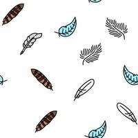 feather bird soft quil fluffy vector seamless pattern