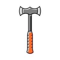 double bit axe weapon color icon vector illustration