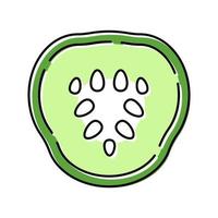 slice cucumber color icon vector illustration